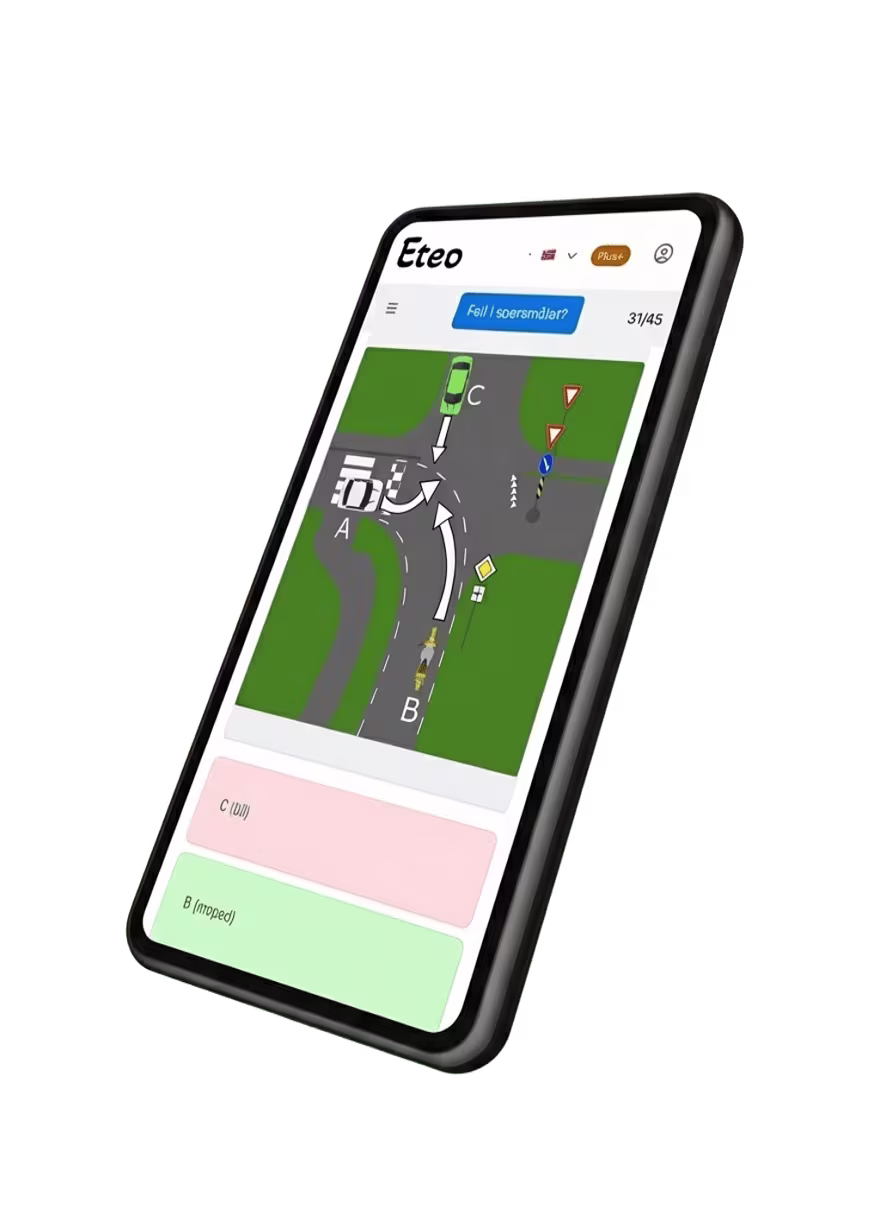 Funksjoner som gjør deg klar for motorsykkel teoriprøven